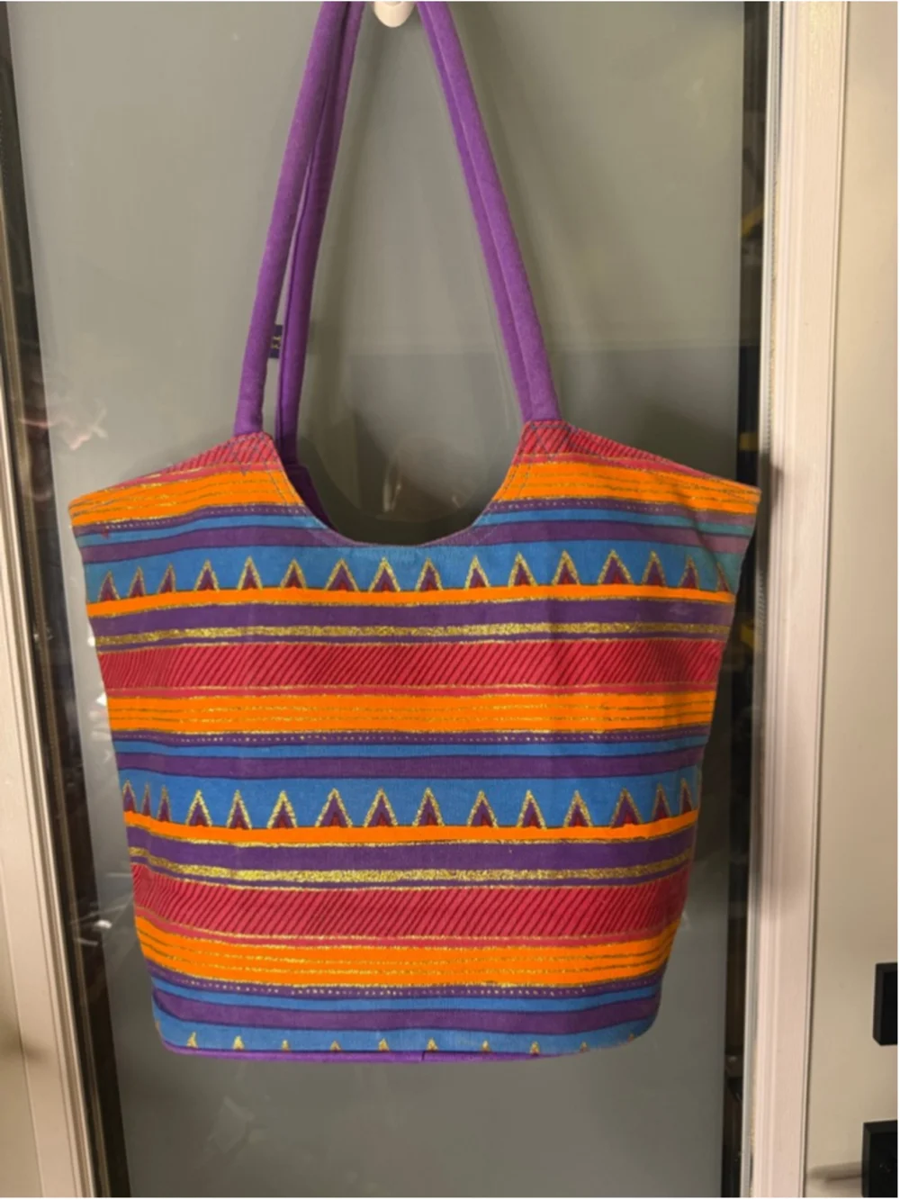 Laurel Burch Blue Purple Fish Art Tote Bag One Size